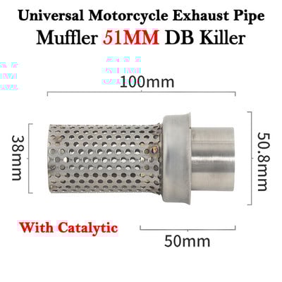 50.8mm 60mm DB Killer Universal Motocicletă Yoshimura Esapament Escape Moto Mesh Catalizator Amortizor Amortizor Amortizor Toba de eșapament Dispozitiv Dit Bicicletă