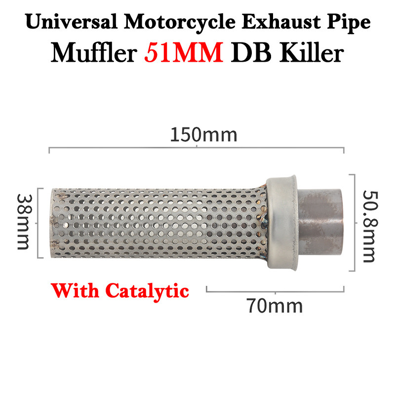 50.8mm 60mm DB Killer Universal Motocicletă Yoshimura Esapament Escape Moto Mesh Catalizator Amortizor Amortizor Amortizor Toba de eșapament Dispozitiv Dit Bicicletă