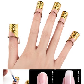 Алуминиеви палети за удължаване на нокти за многократна употреба UV гел акрилни накрайници Инструмент за почивка на пръстите Nail Art Finger Extension Guide Form
