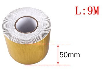 Bandă de evacuare termică aurie 5/9/10M Admisie de aer Izolație termică Scut înveliș Barieră de căldură reflectorizată Motor autoadeziv Universal