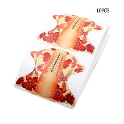 10pcs/100pcs Nail Art Γαλλικό χαρτί UV Gel Tips Extension Builder Form Form Guide Stencil Tool Manicure