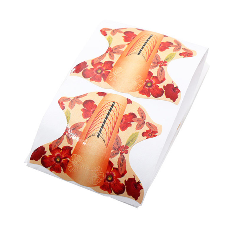 10pcs/100pcs Nail Art Γαλλικό χαρτί UV Gel Tips Extension Builder Form Form Guide Stencil Tool Manicure