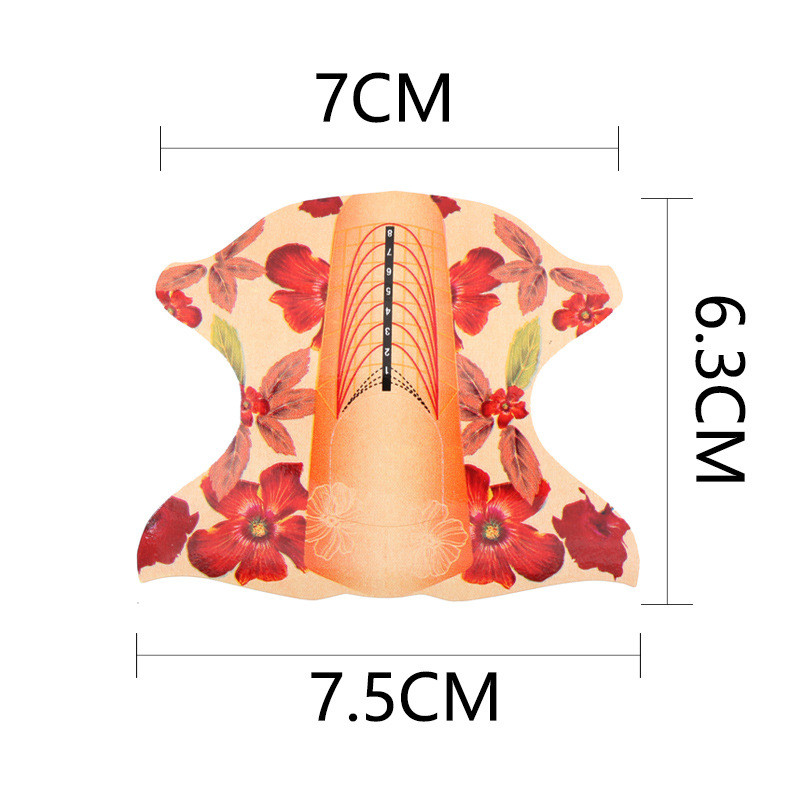 10pcs/100pcs Nail Art Γαλλικό χαρτί UV Gel Tips Extension Builder Form Form Guide Stencil Tool Manicure