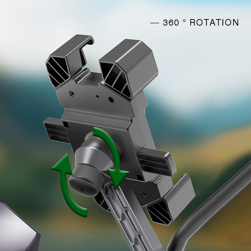 Suport pentru telefon Suport pentru bicicletă rezistent la șocuri, reglare la 360 de grade pentru bicicletă electrică, motocicletă, anti-cădere, suport pentru telefon