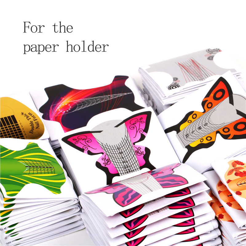 Umjetnički vodič Kalup Šablona za manikuru Akrilni alati Francuski savjeti za oblik noktiju Akrilni UV gel za proširenje Oblik za kovrče Naljepnica za gel za nokte 100 kom.