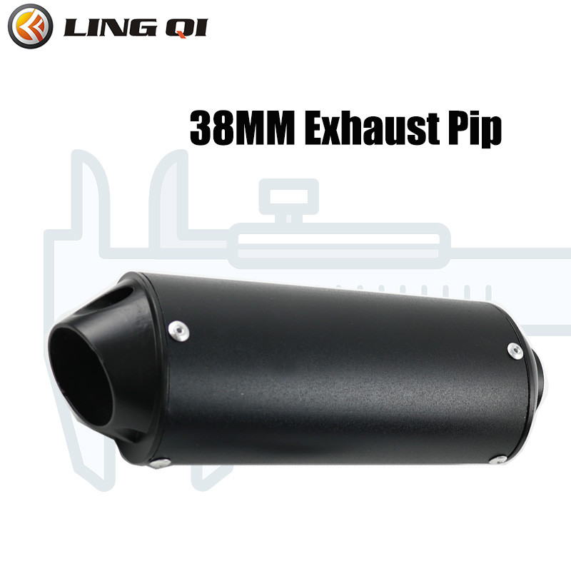 LING QI 28MM 32MM 38MM motorkerékpár kipufogó hangtompító Escape Moto kipufogócső 110 125 150CC Dirt Pit Bike ATV Honda YAMAHA KAWASAKI
