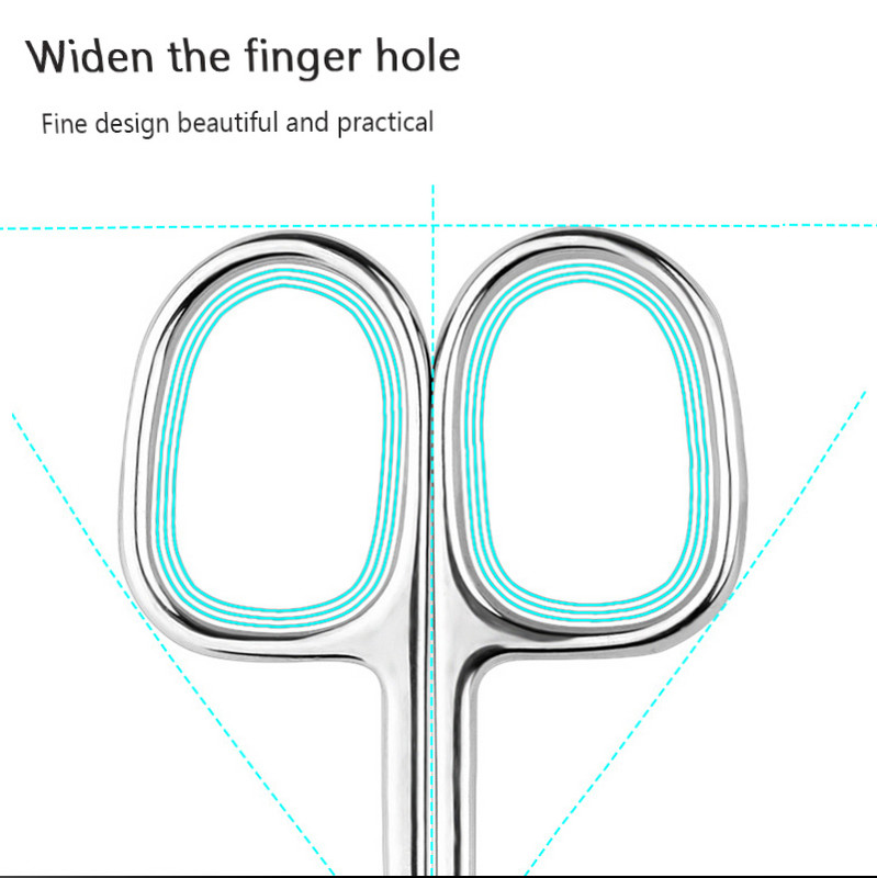 Nerūdijančio plieno lenktas antgalis Ploni ašmenys odelių žirklės Nagų kirpimo mašinėlės Žirklės Negyvos odos valiklis Manikiūro Įrankiai Antakiai