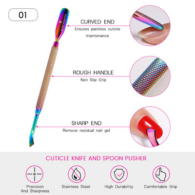 BORN PRETTY Küünenaha Käärid Rainbow Dead Skin Remover Edge Cuticle Nipper Clipper Küünetööriist Pediküür Maniküür Küünelõikur