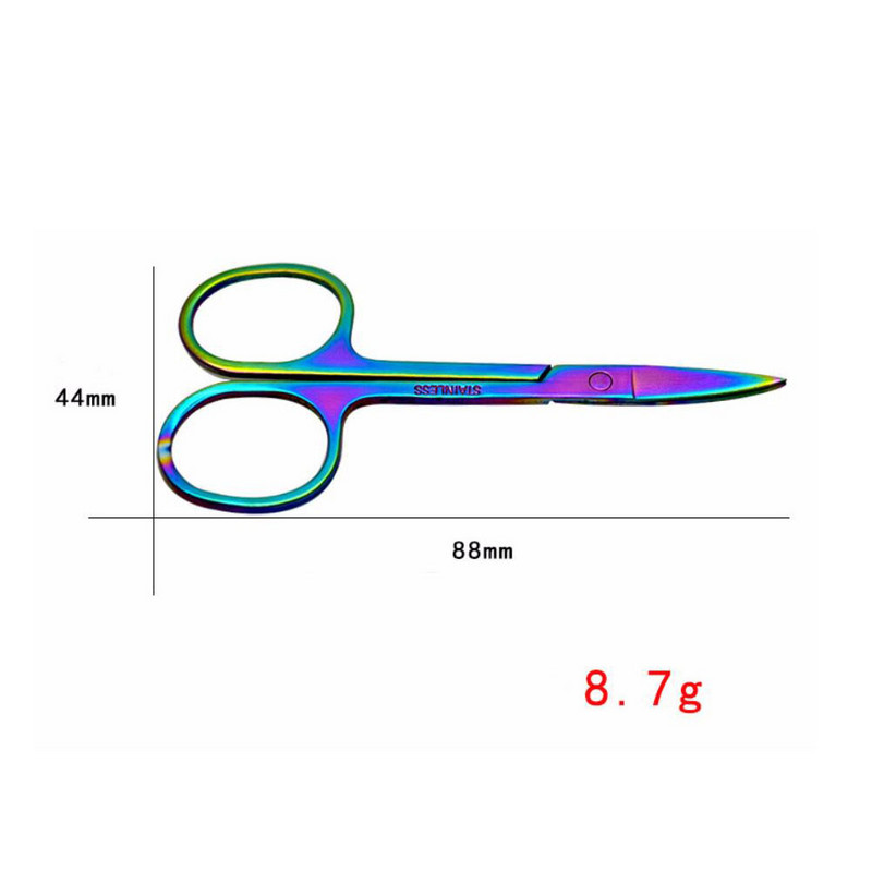 Nerūdijančio plieno makiažo priemonės Antakių žirklės Plaukų kirpimas Nagai Kutikulė Lenktas Pedikiūras Negyvos odos valiklis Grožio žirklės
