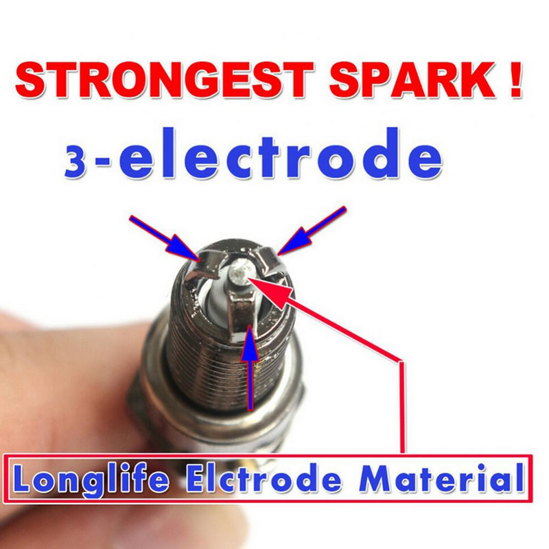 1vnt uždegimo žvakė A7TC A7TJC, 3 elektrodai GY6 50cc-125cc mopedo motoroleris keturračiai