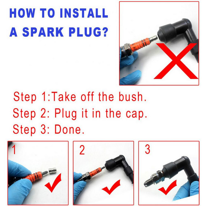 1vnt uždegimo žvakė A7TC A7TJC, 3 elektrodai GY6 50cc-125cc mopedo motoroleris keturračiai