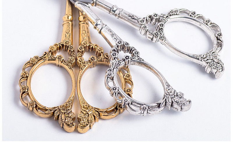 1 buc. Foarfece pentru unghii în stil european retro, din oțel inoxidabil, pentru tundere clasică de flori de prun, instrument de manichiură, pentru machiaj, foarfece pentru cuticule Tr #39