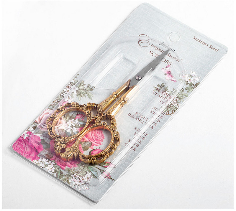 1 buc. Foarfece pentru unghii în stil european retro, din oțel inoxidabil, pentru tundere clasică de flori de prun, instrument de manichiură, pentru machiaj, foarfece pentru cuticule Tr #39