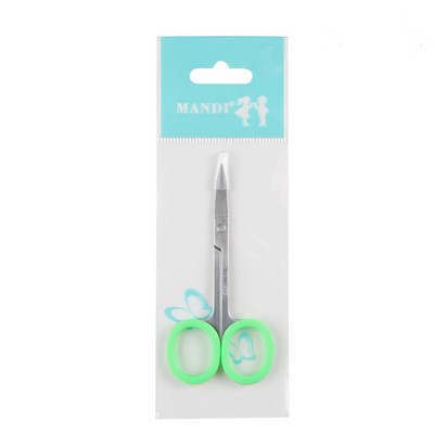 Fierbinte 1 buc Inel de silicon verde din oțel inoxidabil Curcubeu Sprâncene tăiat Instrumente de machiaj Foarfece de frumusețe Foarfece pentru cuticulă tăiată cu tifon.