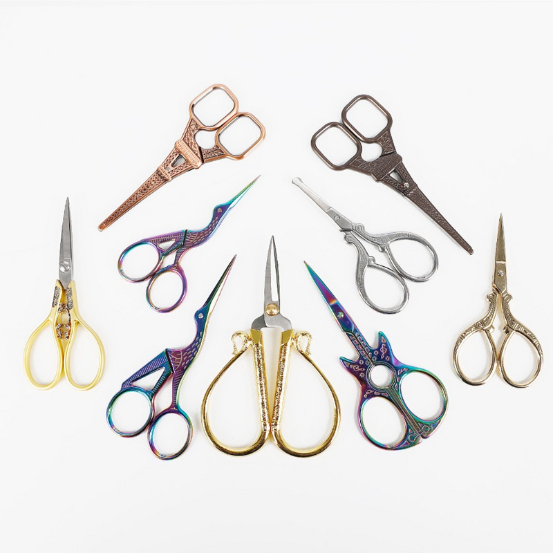 1 KOM. Izdržljive škare za nokte od nehrđajućeg čelika Retro DIY šivanje Napaljene škare Obiteljski alati za skidanje šminke Vezenje