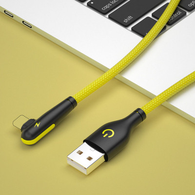 3A 90 kraadi USB laadija kaabel küünarnukk andmeedastuskaabel iPhone 6 7 8 Plus 11 12 13 Pro Max X XR iPadi kiirlaadimisjuhe 2 m