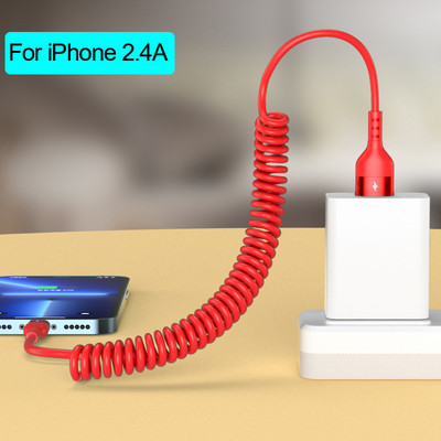 Cablu de date USB tip C 66W 5A Cablu de încărcare rapid telescopic 3A Micro USB Spring Pull pentru Sumsung Xiaomi POCO iPhone13 14 Pro Max