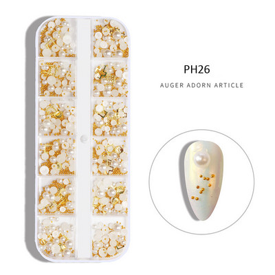 12 grile/cutie Cristal Nail Art Strass Sticla SS4-SS16 Pietre pentru unghii Shiny Flatback 3D DIY Nail Art Decoration