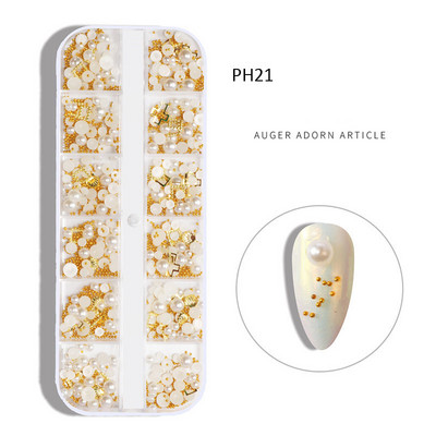 12 grile/cutie Cristal Nail Art Strass Sticla SS4-SS16 Pietre pentru unghii Shiny Flatback 3D DIY Nail Art Decoration