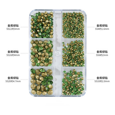 12 grile/cutie Cristal Nail Art Strass Sticla SS4-SS16 Pietre pentru unghii Shiny Flatback 3D DIY Nail Art Decoration