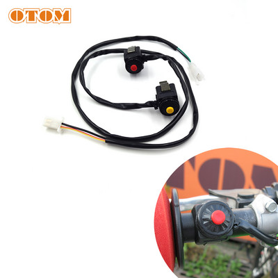 OTOM motorkerékpár gyújtókapcsoló piros sárga nyomógombos kürt indítómotor KTM EXC HUSQVARNA FE CRF KXL YZF RMZ Dirt Pit Bike BE/KI