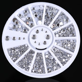 Nagu Rhinestone Mazas neregulāras krelles jauktu krāsu akmens manikīrs 3D nagu mākslas rotājumi uz riteņu nagiem aksesuāri manikīrs