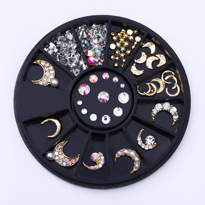 Nagu Rhinestone Mazas neregulāras krelles jauktu krāsu akmens manikīrs 3D nagu mākslas rotājumi uz riteņu nagiem aksesuāri manikīrs