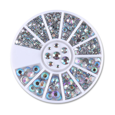 Nagu Rhinestone Mazas neregulāras krelles jauktu krāsu akmens manikīrs 3D nagu mākslas rotājumi uz riteņu nagiem aksesuāri manikīrs