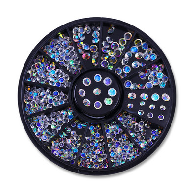 Nagu Rhinestone Mazas neregulāras krelles jauktu krāsu akmens manikīrs 3D nagu mākslas rotājumi uz riteņu nagiem aksesuāri manikīrs