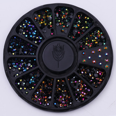 Nagu Rhinestone Mazas neregulāras krelles jauktu krāsu akmens manikīrs 3D nagu mākslas rotājumi uz riteņu nagiem aksesuāri manikīrs