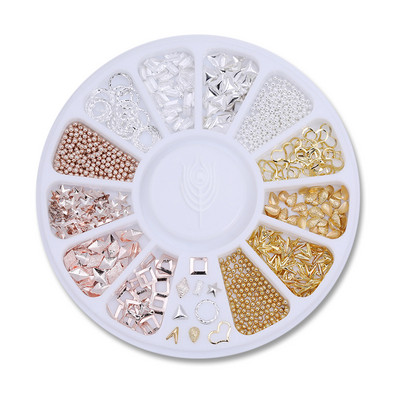 Nagu Rhinestone Mazas neregulāras krelles jauktu krāsu akmens manikīrs 3D nagu mākslas rotājumi uz riteņu nagiem aksesuāri manikīrs
