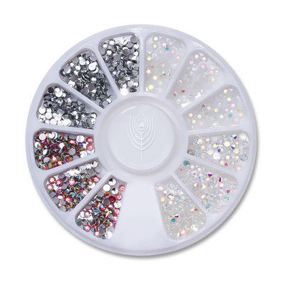 Nagu Rhinestone Mazas neregulāras krelles jauktu krāsu akmens manikīrs 3D nagu mākslas rotājumi uz riteņu nagiem aksesuāri manikīrs