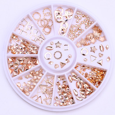 Nagu Rhinestone Mazas neregulāras krelles jauktu krāsu akmens manikīrs 3D nagu mākslas rotājumi uz riteņu nagiem aksesuāri manikīrs