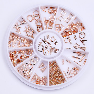 Nagu Rhinestone Mazas neregulāras krelles jauktu krāsu akmens manikīrs 3D nagu mākslas rotājumi uz riteņu nagiem aksesuāri manikīrs