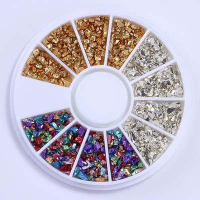Nagu Rhinestone Mazas neregulāras krelles jauktu krāsu akmens manikīrs 3D nagu mākslas rotājumi uz riteņu nagiem aksesuāri manikīrs
