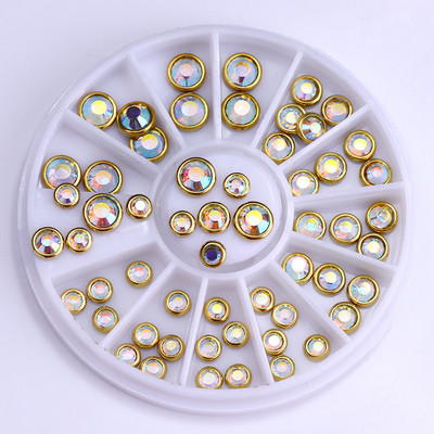 Nagu Rhinestone Mazas neregulāras krelles jauktu krāsu akmens manikīrs 3D nagu mākslas rotājumi uz riteņu nagiem aksesuāri manikīrs
