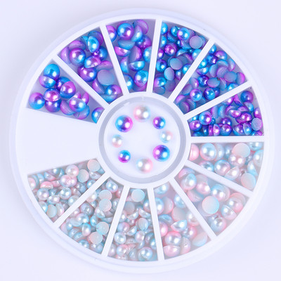 Nagu Rhinestone Mazas neregulāras krelles jauktu krāsu akmens manikīrs 3D nagu mākslas rotājumi uz riteņu nagiem aksesuāri manikīrs