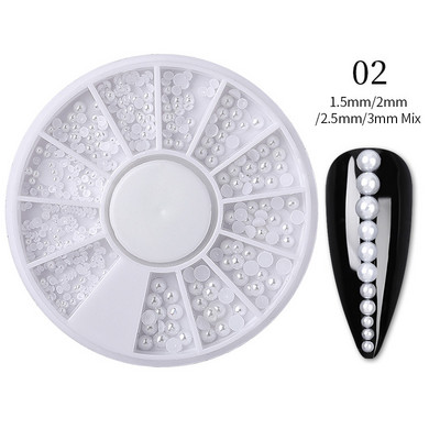 Nagu Rhinestone Mazas neregulāras krelles jauktu krāsu akmens manikīrs 3D nagu mākslas rotājumi uz riteņu nagiem aksesuāri manikīrs