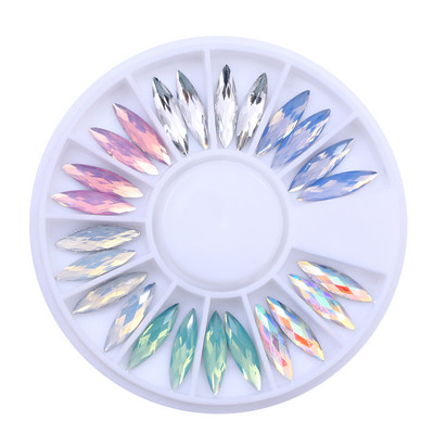 Nagu Rhinestone Mazas neregulāras krelles jauktu krāsu akmens manikīrs 3D nagu mākslas rotājumi uz riteņu nagiem aksesuāri manikīrs