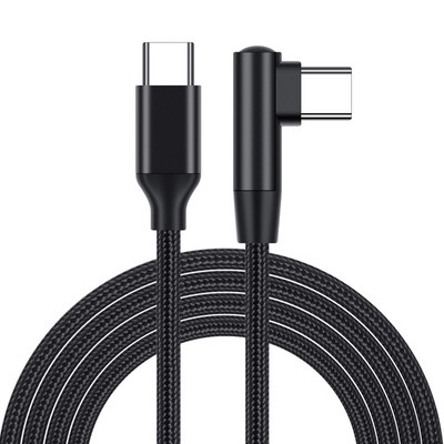 0,25 m / 0,5 m / 1 m / 2 m 90 laipsnių USB tipo C ir USB C laidas, skirtas Samsung Huawei Xiaomi Redmi Macbook greito įkroviklio laidui PD tipo c laidas