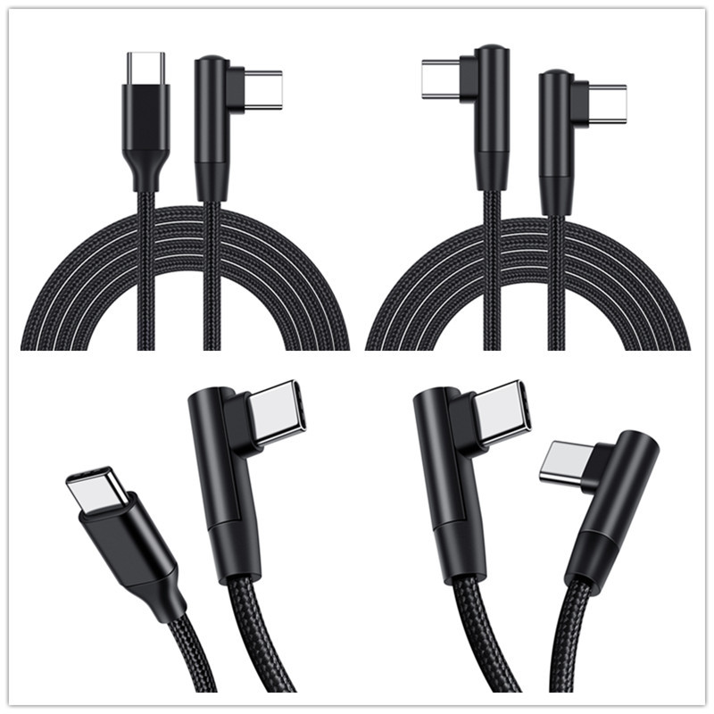 0,25 m / 0,5 m / 1 m / 2 m 90 laipsnių USB tipo C ir USB C laidas, skirtas Samsung Huawei Xiaomi Redmi Macbook greito įkroviklio laidui PD tipo c laidas