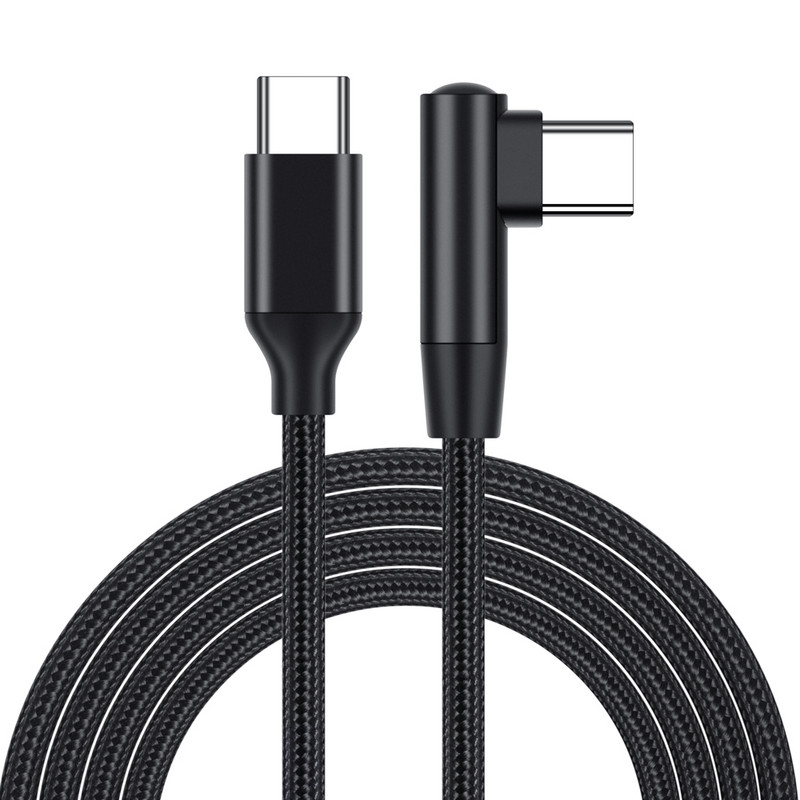 0,25 m / 0,5 m / 1 m / 2 m 90 laipsnių USB tipo C ir USB C laidas, skirtas Samsung Huawei Xiaomi Redmi Macbook greito įkroviklio laidui PD tipo c laidas