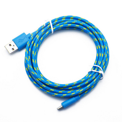 1m/2m/3m nailonist punutud mikro-USB-kaabel Andmesünkrooni USB-laadija kaabel Samsungi Huawei Xiaomi HTC Android-telefoni USB-mikrokaablite jaoks