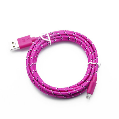 1m/2m/3m nailonist punutud mikro-USB-kaabel Andmesünkrooni USB-laadija kaabel Samsungi Huawei Xiaomi HTC Android-telefoni USB-mikrokaablite jaoks