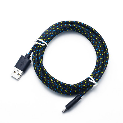 1m/2m/3m nailonist punutud mikro-USB-kaabel Andmesünkrooni USB-laadija kaabel Samsungi Huawei Xiaomi HTC Android-telefoni USB-mikrokaablite jaoks