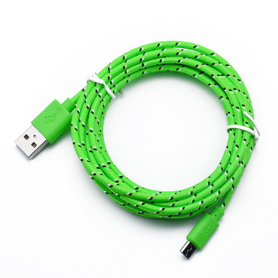 1m/2m/3m nailonist punutud mikro-USB-kaabel Andmesünkrooni USB-laadija kaabel Samsungi Huawei Xiaomi HTC Android-telefoni USB-mikrokaablite jaoks