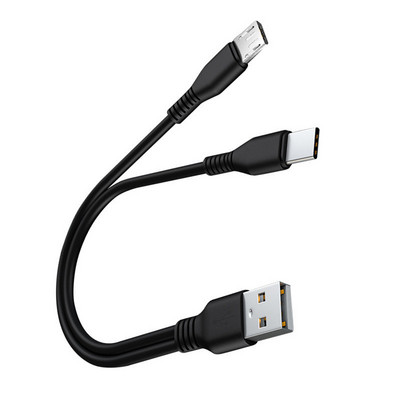 Lovebay 2 in 1 USB Type C Micro USB C kabelis Mobilā tālruņa ātrās uzlādes kabelis Huaiwei Samgsung Xiaomi Type C uzlādes vada vads