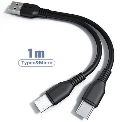 Lovebay 2-in 1 USB Type C Micro USB C kaabel mobiiltelefoni kiirlaadimiskaabel Huaiwei Samgsung Xiaomi C-tüüpi laadimisjuhtme jaoks