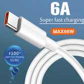 Cablu USB tip C super rapid 6A 66W pentru Huawei Mate 40 50 Xiaomi 11 10 Pro OPPO R17 Cablu de încărcare USB C pentru încărcare rapidă Cablu de date