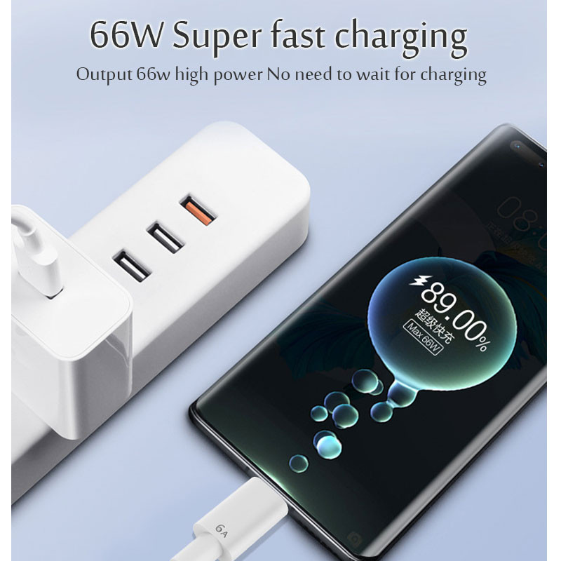 Cablu USB tip C super rapid 6A 66W pentru Huawei Mate 40 50 Xiaomi 11 10 Pro OPPO R17 Cablu de încărcare USB C pentru încărcare rapidă Cablu de date